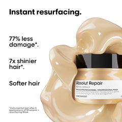 L'Oréal Professionnel Paris Absolut Repair Hair Mask - Nourishing Protein Treatment, Hydrates, Repairs Damage & Adds Shine, For Dry & Damaged Hair