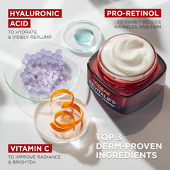 L’Oreal Paris Skincare Revitalift Triple Power Anti-Aging Face Moisturizer with Pro Retinol, Hyaluronic Acid & Vitamin C to reduce wrinkles, firm and brighten skin, 1.7 Oz