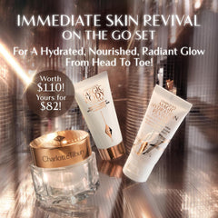 Charlotte Tilbury Immediate Skin Revival Mini Skin Care Set - Travel Size Skincare Kit with Glow Toner, Magic Serum & Magic Cream for a Healthy, Radiant Glow