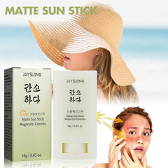 Matte Sun Stick SPF 50+ PA+++: Korean Sunscreen for Face & Body. Moisturizing, Non-Greasy, No White Cast (18g/0.63oz), Featuring Mugwort & Camelia.